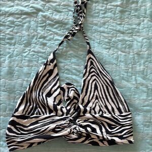 Zebra Print Halter Crop Top
